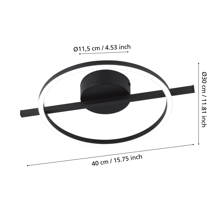 Eglo - LED RGBW Aptumšojama griestu lampa LED/17W/230V 2700-6500K melna + tālvadības pults