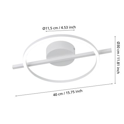 Eglo - LED RGBW Aptumšojama griestu lampa LED/17W/230V 2700-6500K balta + tālvadības pults