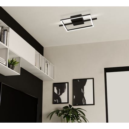 Eglo - LED RGBW Aptumšojama griestu lampa LED/17W/230V 2700-6500K melna + tālvadības pults