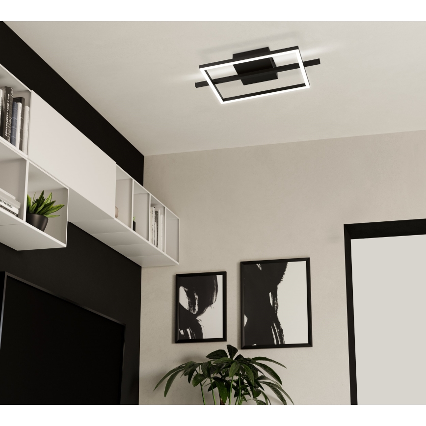 Eglo - LED RGBW Aptumšojama griestu lampa LED/17W/230V 2700-6500K melna + tālvadības pults