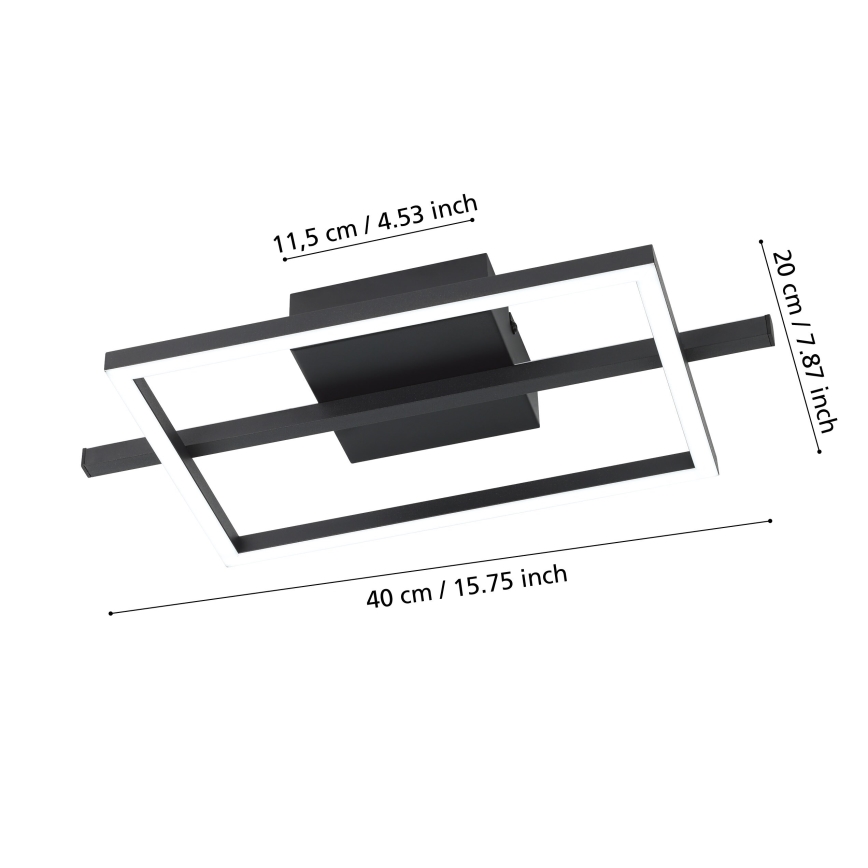 Eglo - LED RGBW Aptumšojama griestu lampa LED/17W/230V 2700-6500K melna + tālvadības pults