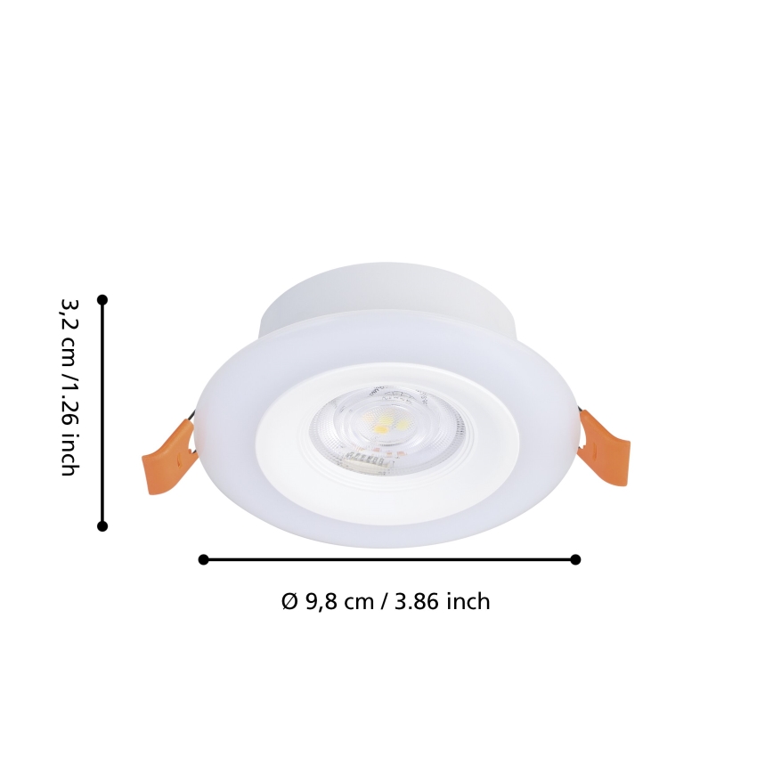 Eglo - Komplekts 3x LED RGBW, aptumšojami vannas istabas iebūvējamie griestu gaismekļi LED/3,8W/230V 2700-6500K IP44 + tālvadības pults
