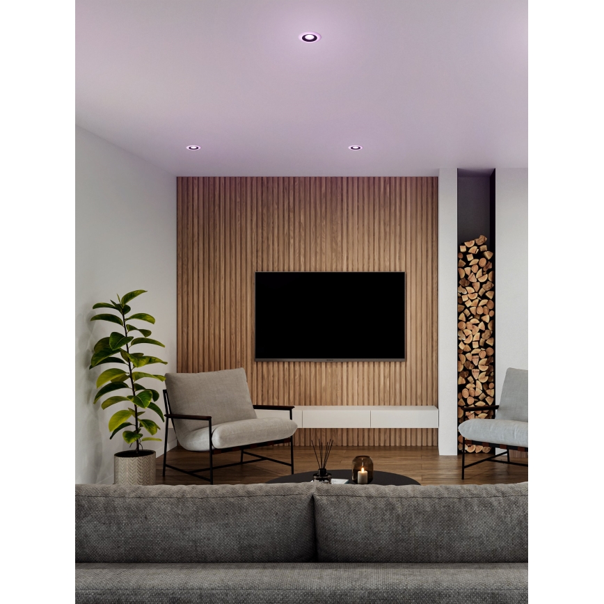 Eglo - Komplekts 3x LED RGBW regulējami vannas istabas iebūvējamie griestu gaismekļi LED/3,8W/230V 2700-6500K IP44 + tālvadības pults