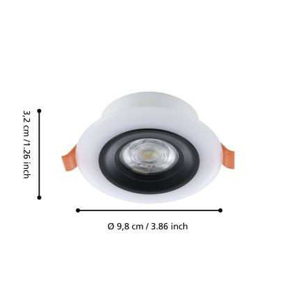 Eglo - Komplekts 3x LED RGBW regulējami vannas istabas iebūvējamie griestu gaismekļi LED/3,8W/230V 2700-6500K IP44 + tālvadības pults