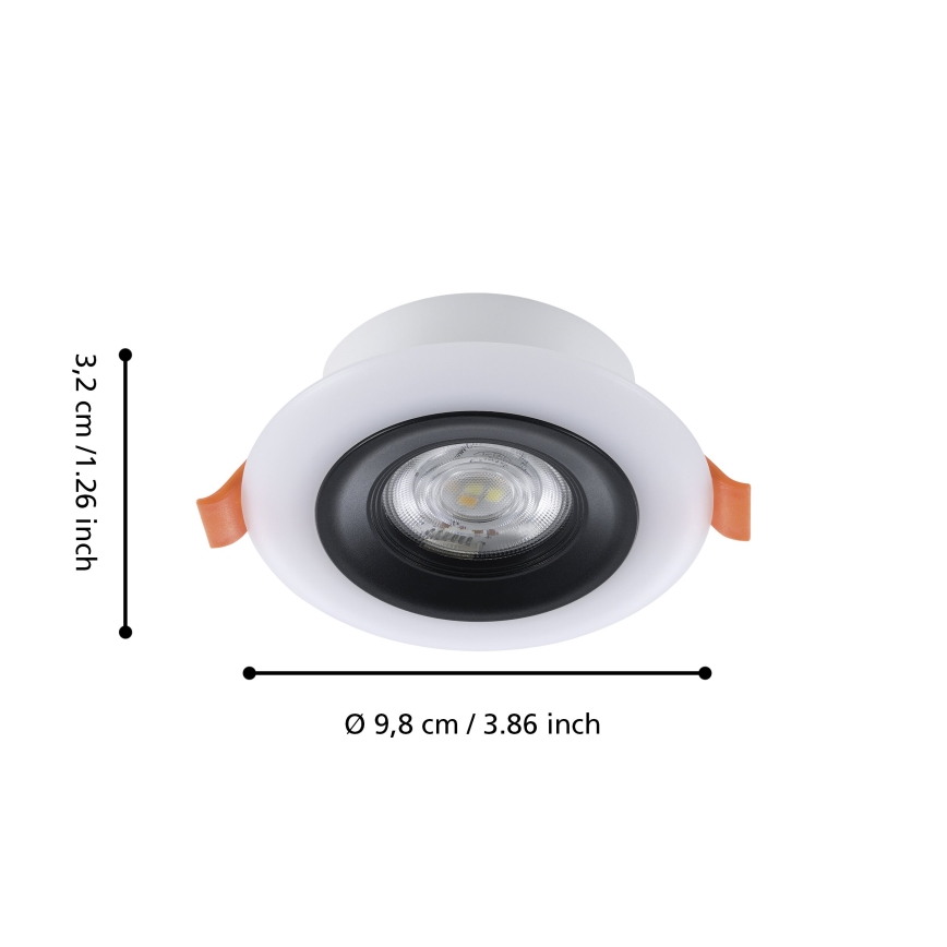 Eglo - Komplekts 3x LED RGBW regulējami vannas istabas iebūvējamie griestu gaismekļi LED/3,8W/230V 2700-6500K IP44 + tālvadības pults
