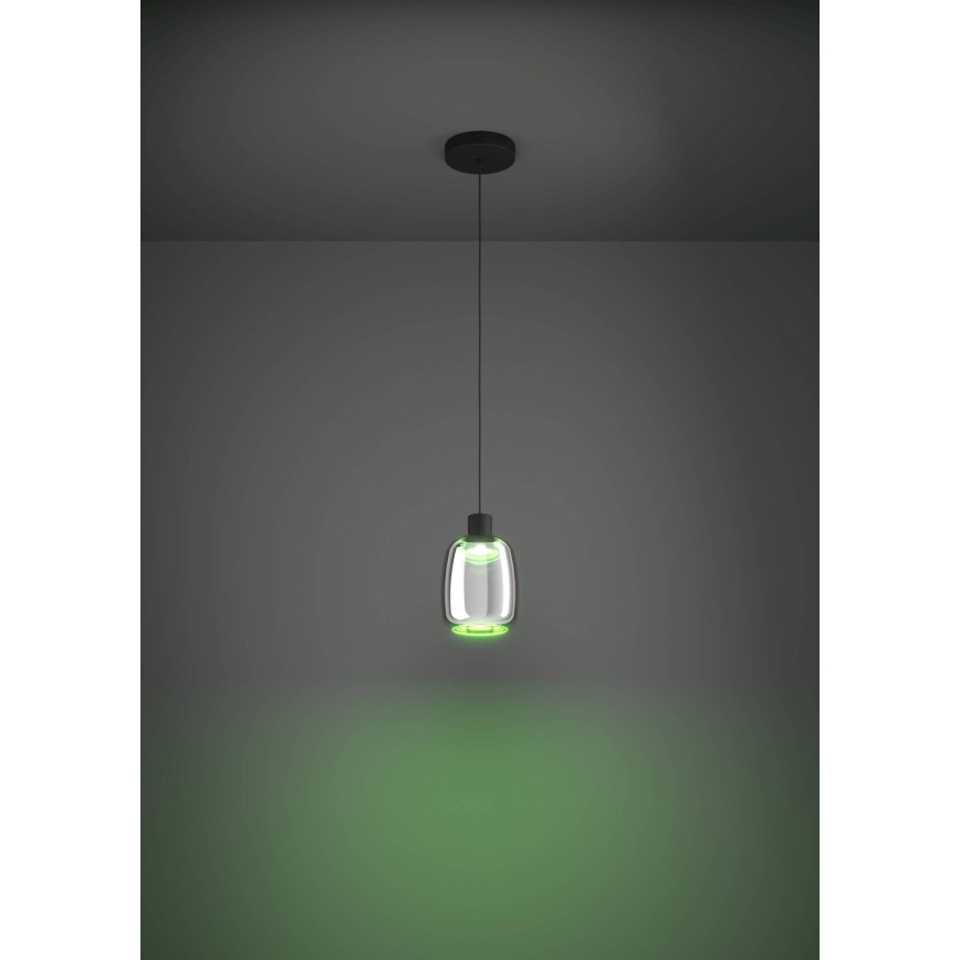 Eglo - LED RGBW Aptumšojuma lustra ar auklu LED/3,7W/230V 2700-6500K melna ZigBee
