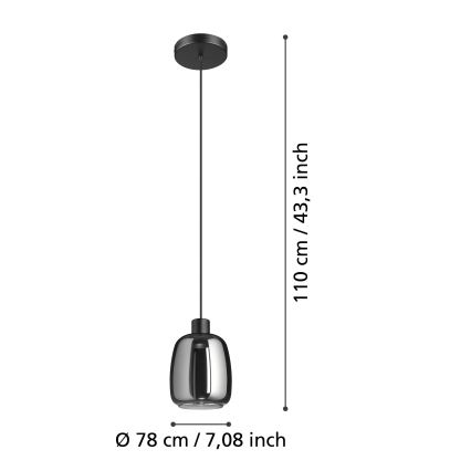 Eglo - LED RGBW Aptumšojuma lustra ar auklu LED/3,7W/230V 2700-6500K melna ZigBee