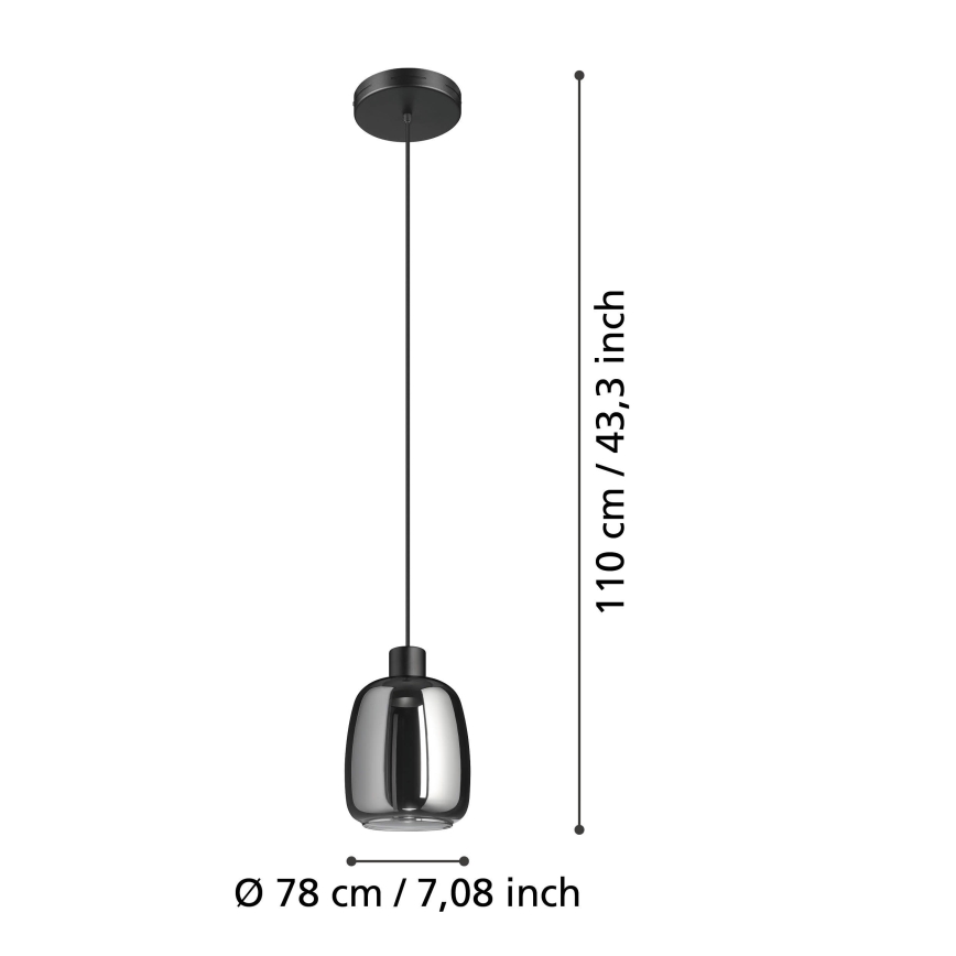 Eglo - LED RGBW Aptumšojuma lustra ar auklu LED/3,7W/230V 2700-6500K melna ZigBee