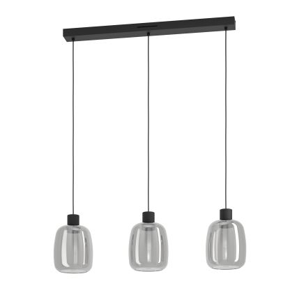 Eglo - LED RGBW Aptumšojuma lustra ar auklu 3xLED/3,7W/230V 2700-6500K pelēka