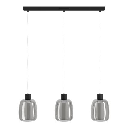 Eglo - LED RGBW Aptumšojuma lustra ar auklu 3xLED/3,7W/230V 2700-6500K pelēka