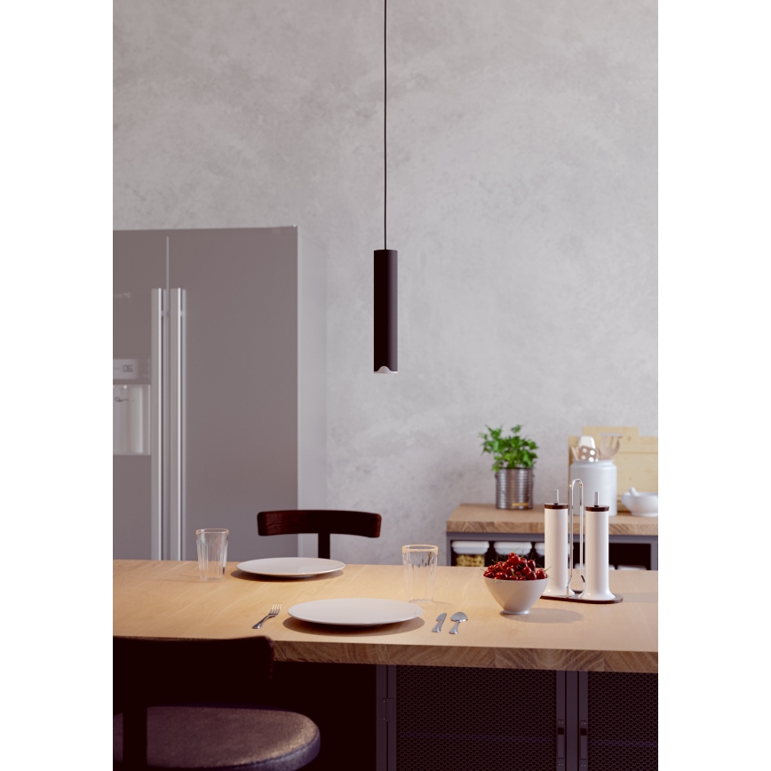 Eglo - LED RGBW Aptumšojuma lustra ar auklu LED/3,7W/230V 2700-6500K melna