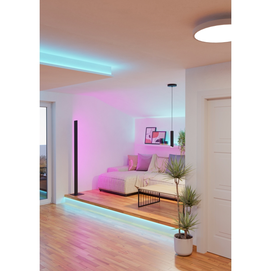 Eglo - LED RGBW Aptumšojuma lustra ar auklu LED/3,7W/230V 2700-6500K melna