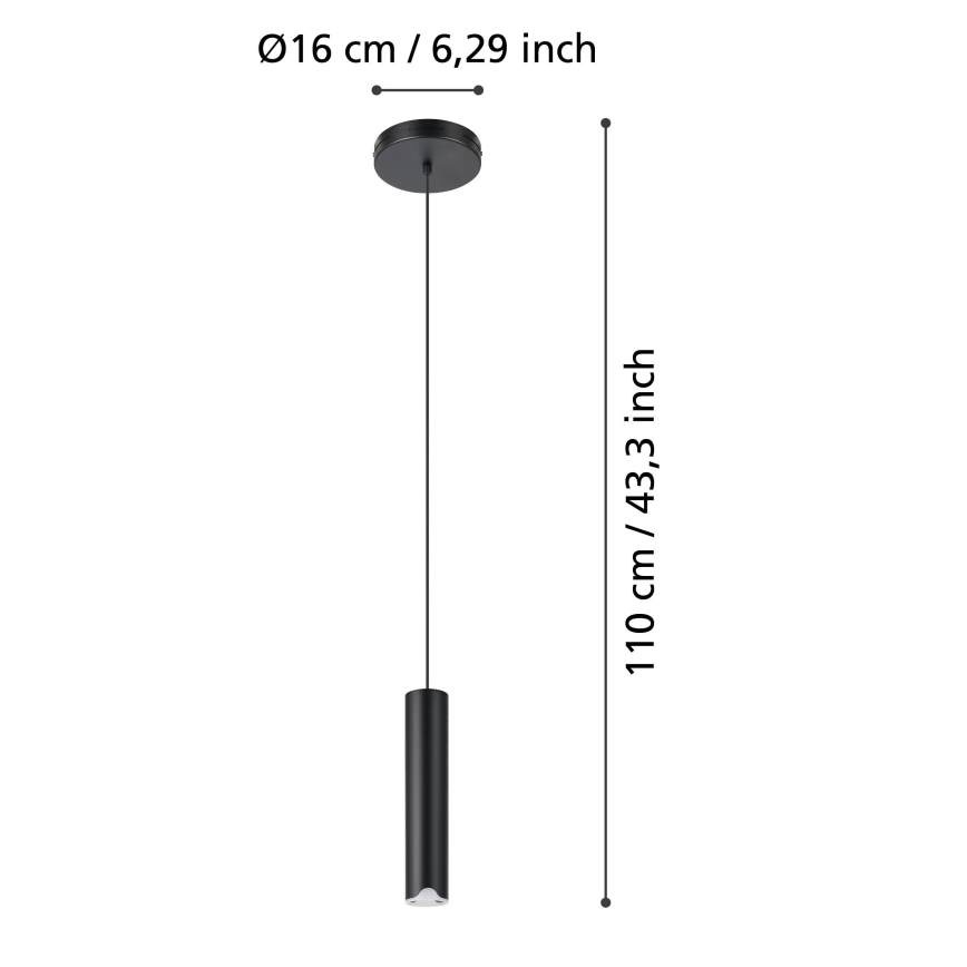 Eglo - LED RGBW Aptumšojuma lustra ar auklu LED/3,7W/230V 2700-6500K melna
