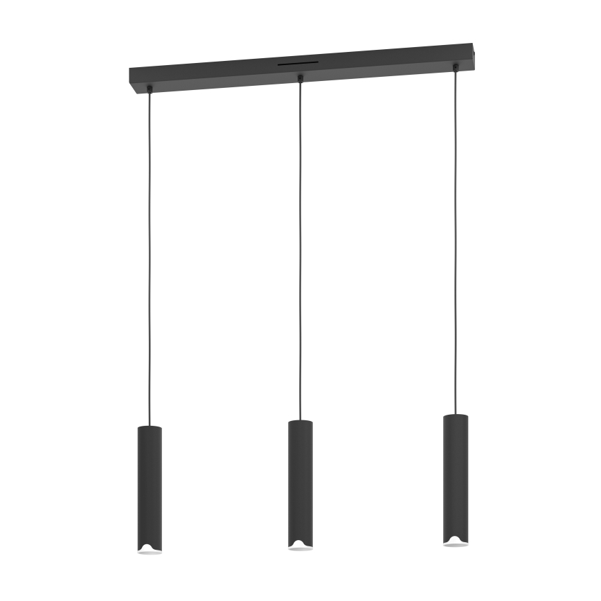 Eglo - LED RGBW Aptumšojuma lustra ar auklu 3xLED/3,7W/230V 2700-6500K melna