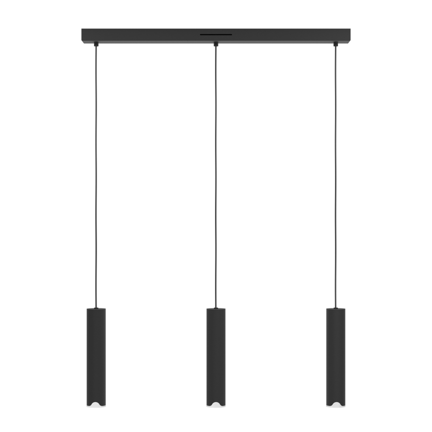 Eglo - LED RGBW Aptumšojuma lustra ar auklu 3xLED/3,7W/230V 2700-6500K melna