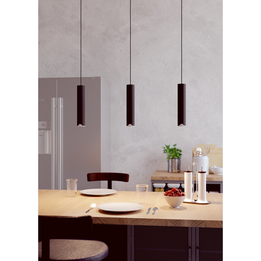 Eglo - LED RGBW Aptumšojuma lustra ar auklu 3xLED/3,7W/230V 2700-6500K melna