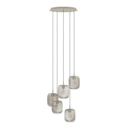 Eglo - piekaramā lampa uz vada 5xE27/40W/230V bēša