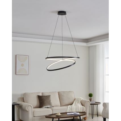 Eglo - LED Lustra ar auklu LED/42W/230V 3000K melna