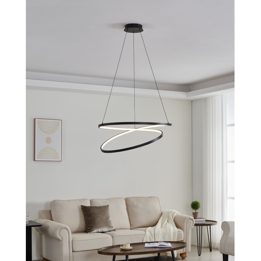 Eglo - LED Lustra ar auklu LED/42W/230V 3000K melna