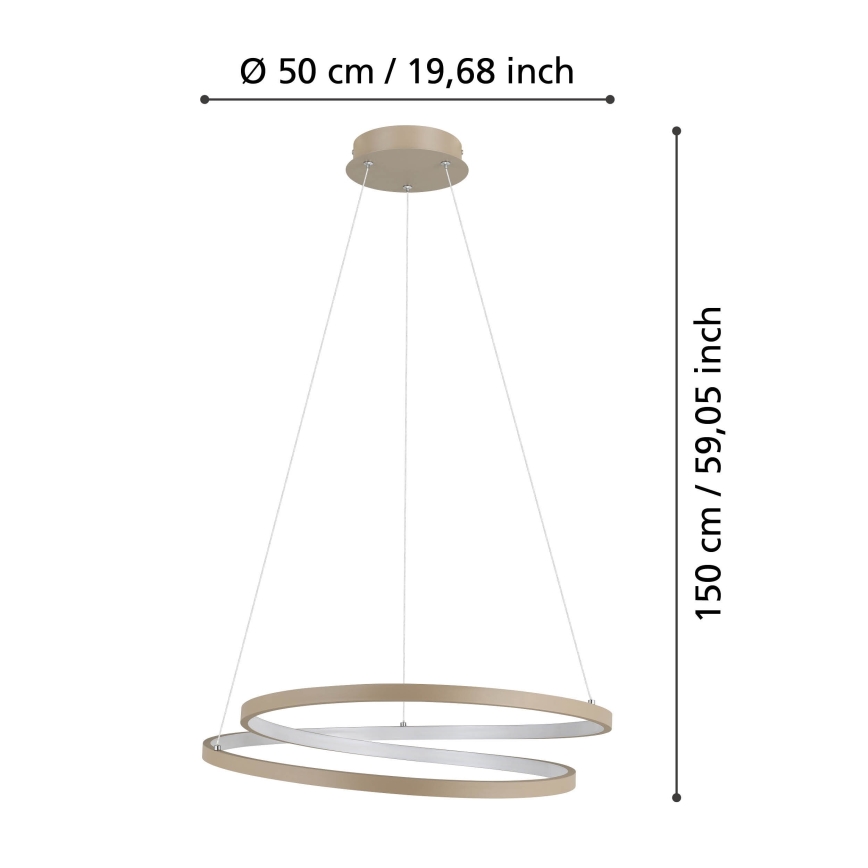 Eglo - LED Lustra ar auklu LED/36W/230V 3000K bēša