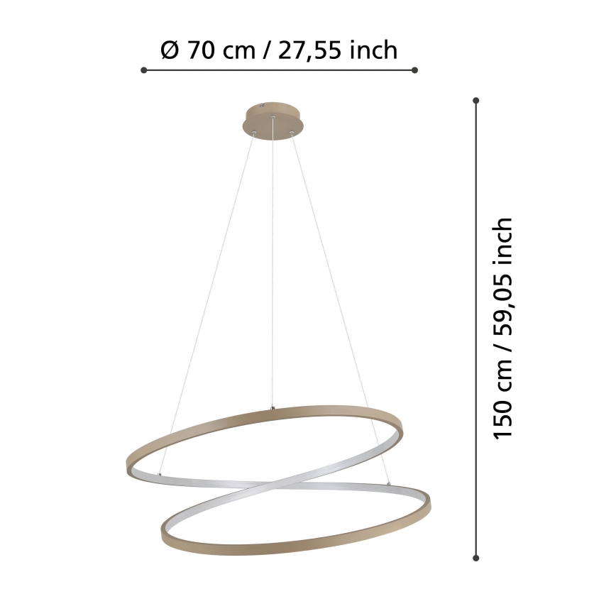 Eglo - LED Lustra ar auklu LED/42W/230V 3000K bēša