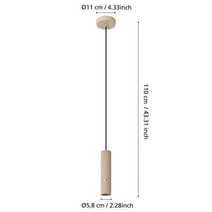 Eglo - LED Lustra ar auklu 1xGU10/5W/230V 3000K bēša