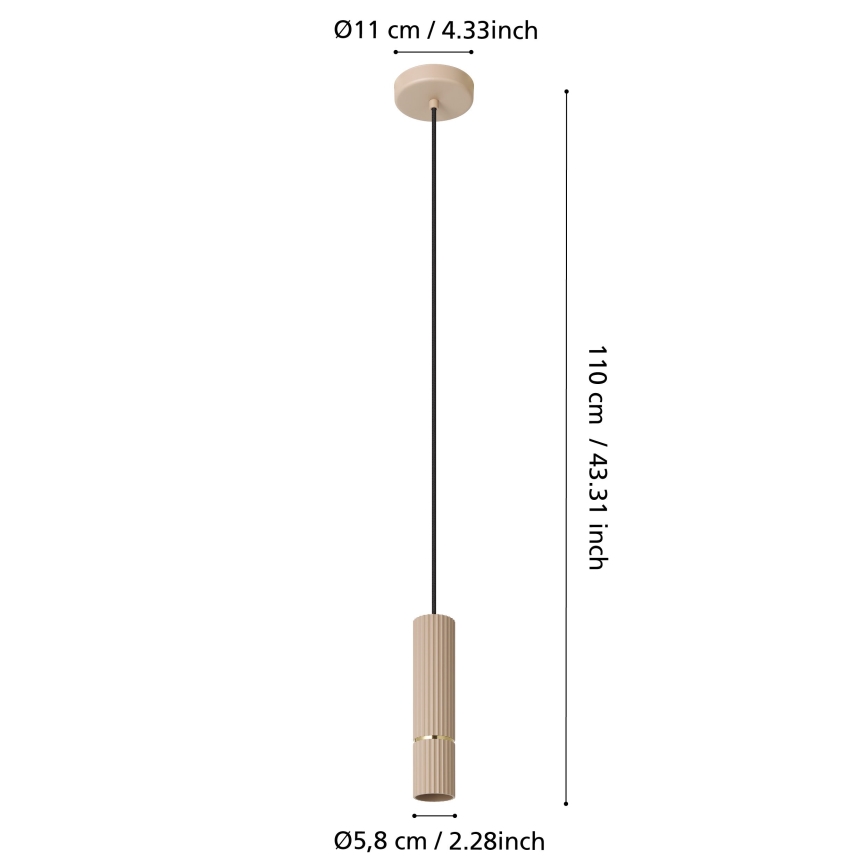 Eglo - LED Lustra ar auklu 1xGU10/5W/230V 3000K bēša