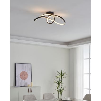 Eglo - LED RGBW Aptumšojama griestu lampa LED/22W/230V 2700-6500K melna