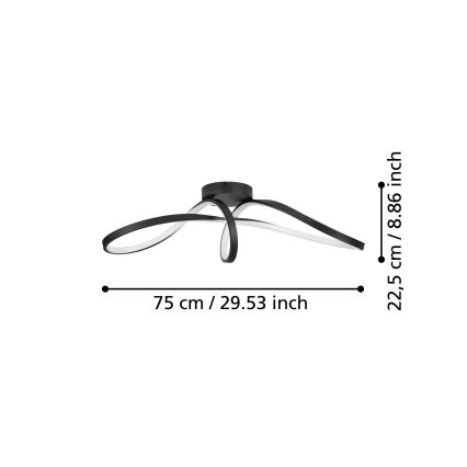 Eglo - LED RGBW Aptumšojama griestu lampa LED/22W/230V 2700-6500K melna