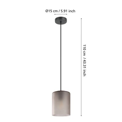 Eglo - Lustra ar auklu 1xE27/40W/230V pelēka