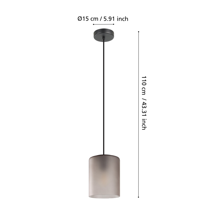 Eglo - Lustra ar auklu 1xE27/40W/230V pelēka