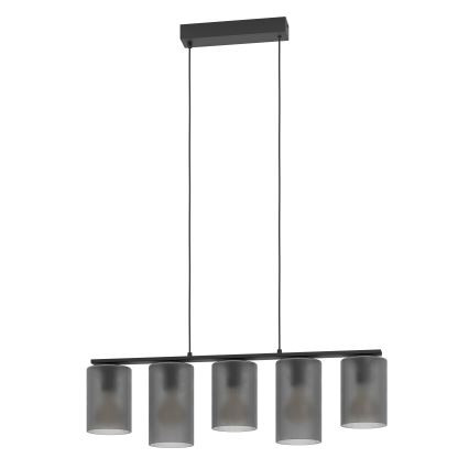 Eglo - Lustra ar auklu COLOMERA 5xE27/40W/230V pelēka