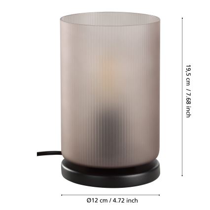 Eglo - Galda lampa 1xE27/40W/230V pelēka