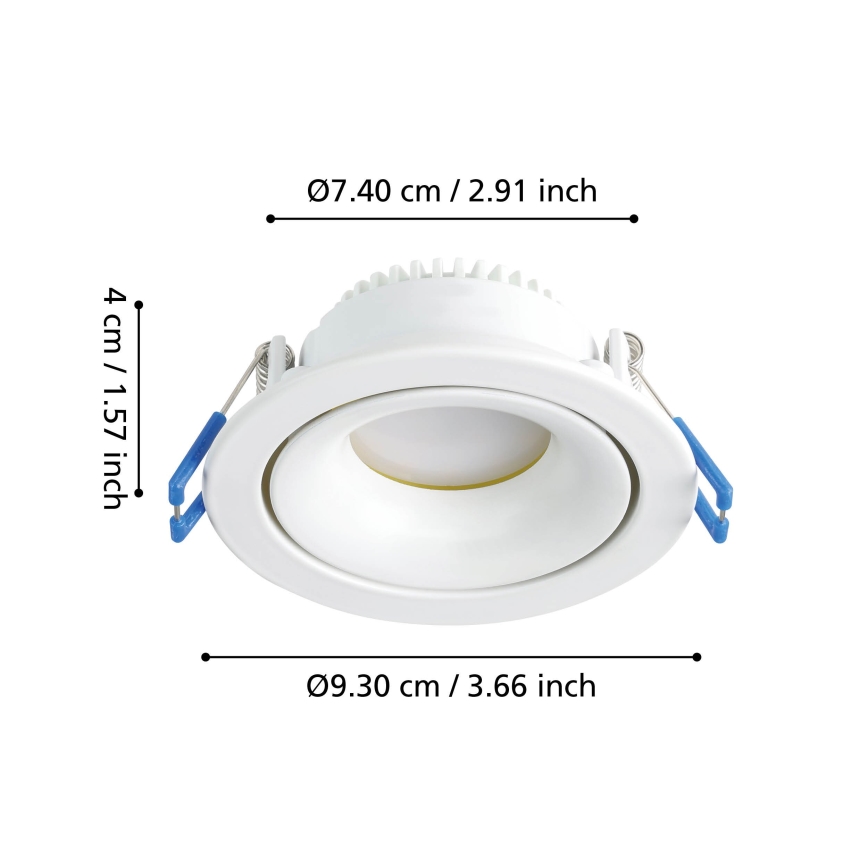 Eglo - LED Aptumšojama iegremdējama lampa/4,9W/230V balta
