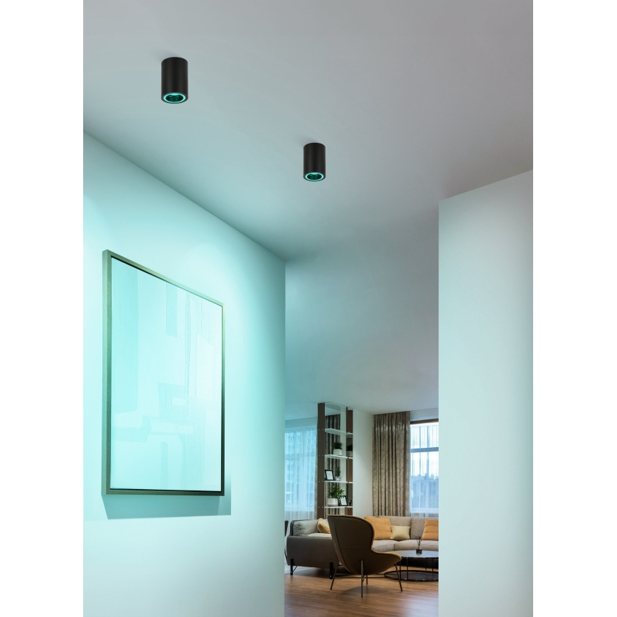 Eglo - LED RGBW Aptumšojams starmetis LED/4,9W/230V 2700-6500K melna