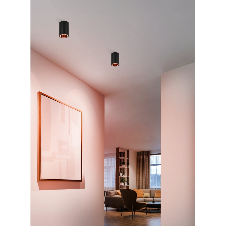 Eglo - LED RGBW Aptumšojams starmetis LED/4,9W/230V 2700-6500K melna