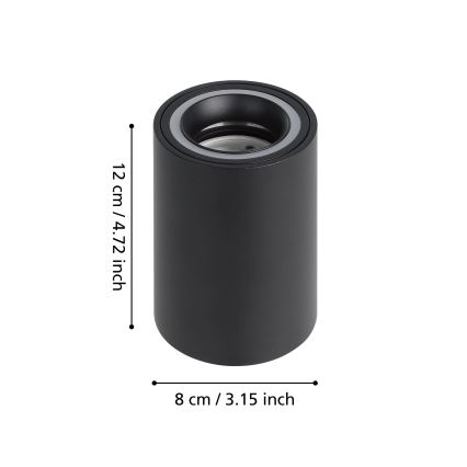 Eglo - LED RGBW Aptumšojams starmetis LED/4,9W/230V 2700-6500K melna