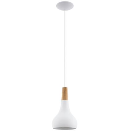 Eglo - Pakaramā lampa uz kabeļa 1xE27/60W/230V Ø 18 cm balta