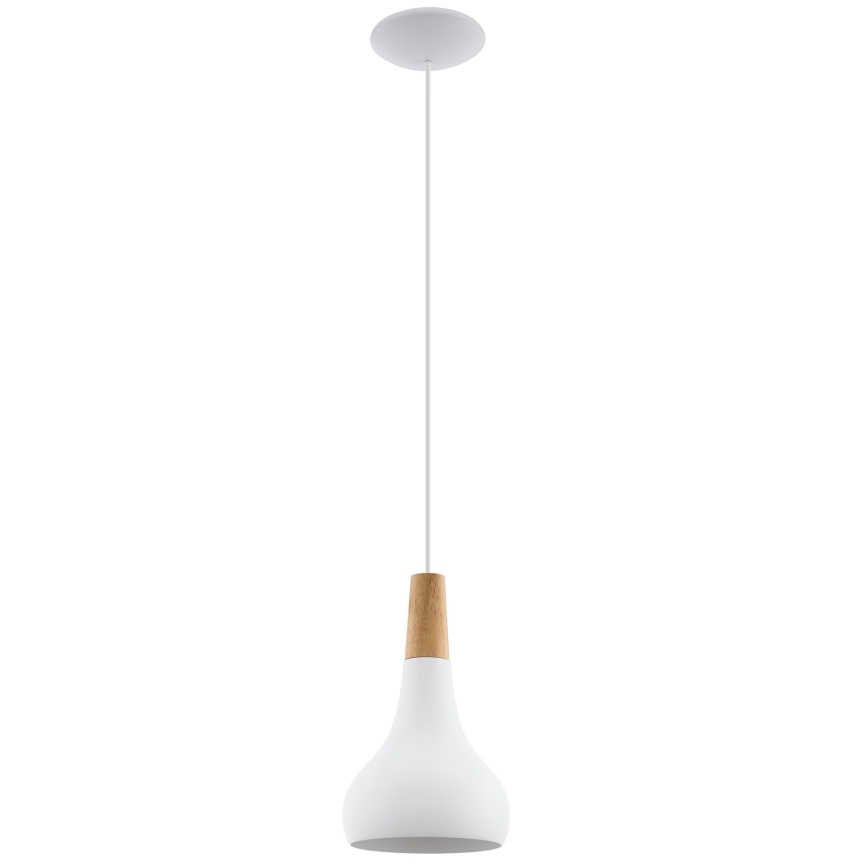 Eglo - Pakaramā lampa uz kabeļa 1xE27/60W/230V Ø 18 cm balta