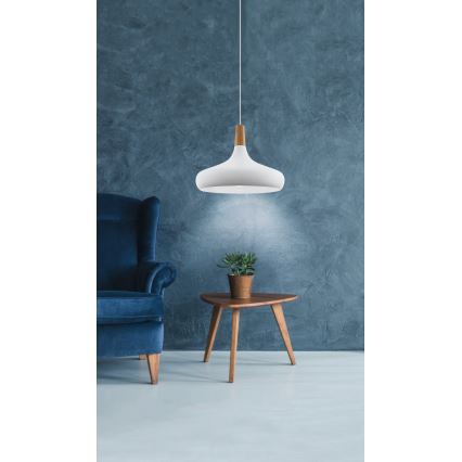 Eglo - Lustra ar auklu 1xE27/40W/230V d. 40 cm balta - FSC sertificēts