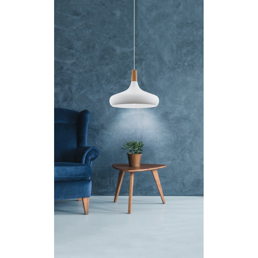 Eglo - Lustra ar auklu 1xE27/40W/230V d. 40 cm balta - FSC sertificēts