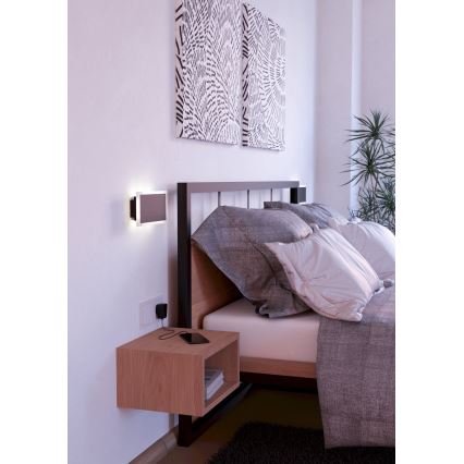 Eglo - LED Sienas lampa LED/12W/230V 3000K 12x23 cm melna
