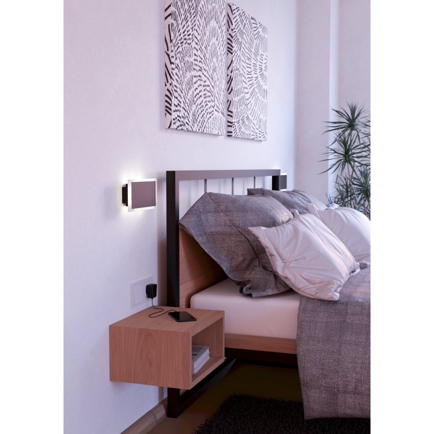 Eglo - LED Sienas lampa LED/12W/230V 3000K 12x23 cm melna