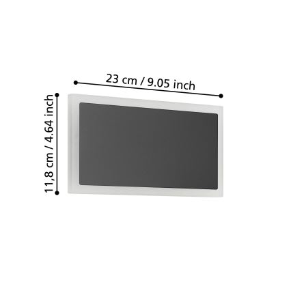Eglo - LED Sienas lampa LED/12W/230V 3000K 12x23 cm melna