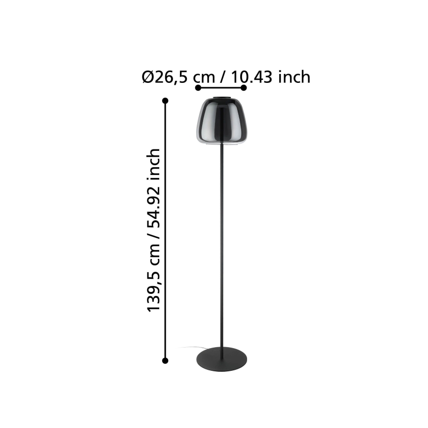Eglo - LED RGBW dimējama grīdas lampa LED/15,5W/230V 2700-6500K dūmaina
