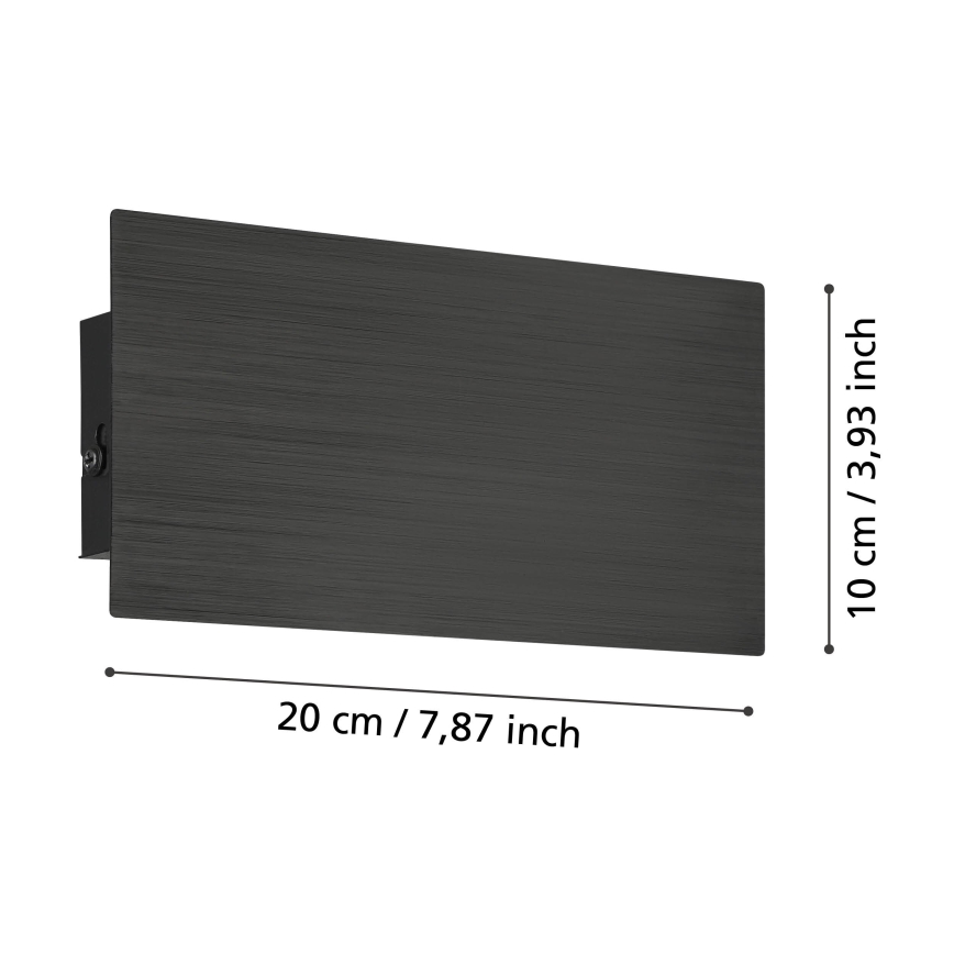 Eglo - LED Sienas lampa LED/6W/230V 3000K melna