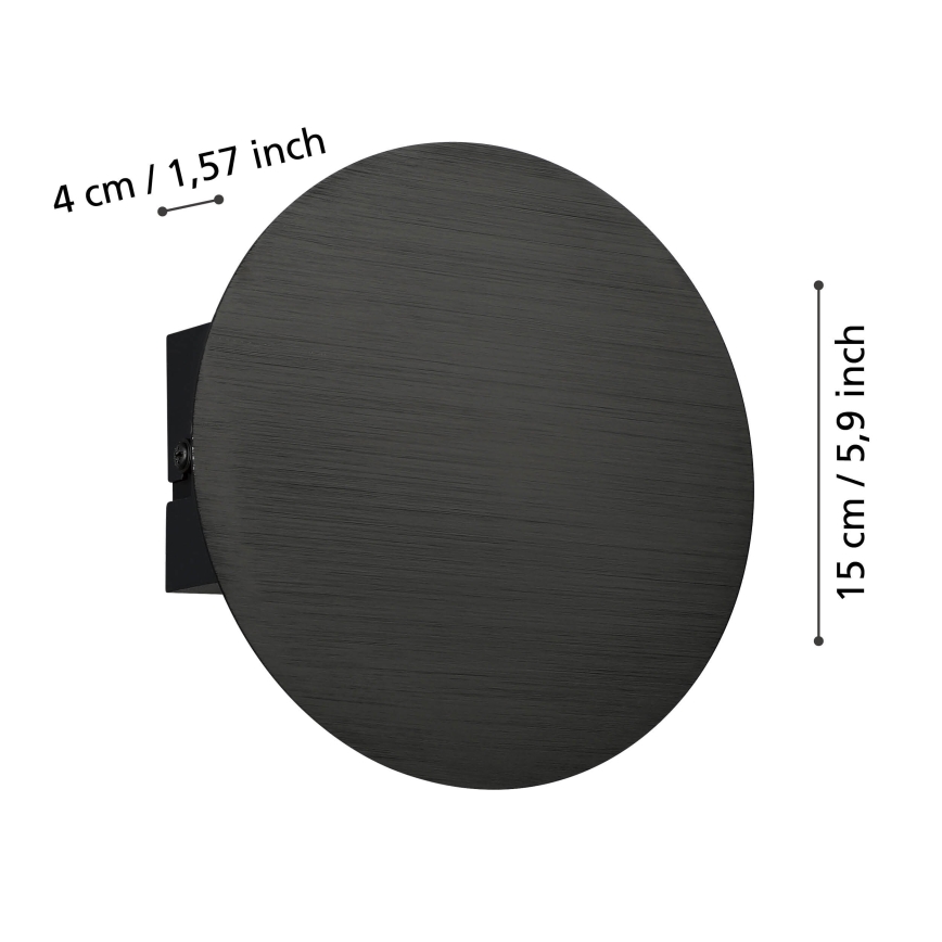 Eglo - LED Sienas lampa LED/4W/230V 3000K melna