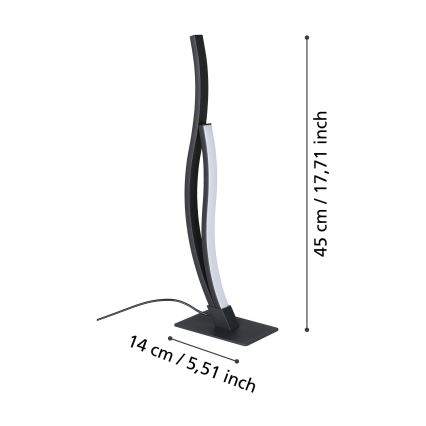 Eglo - LED Galda lampa LED/12W/230V 4000K melna