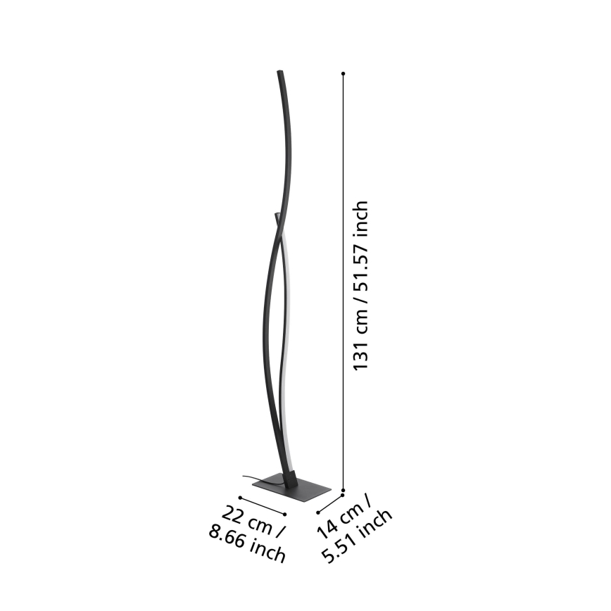 Eglo - LED Grīdas stāvlampa LED/20W/230V 4000K melna