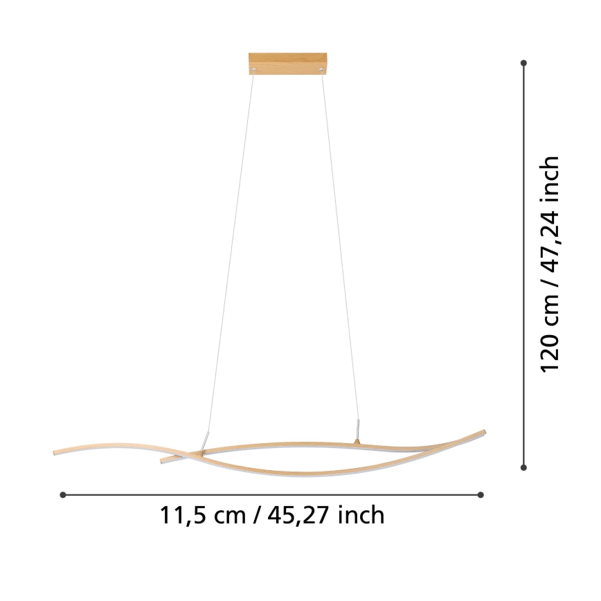 Eglo - LED Lustra ar auklu LED/20W/230V 4000K bēša